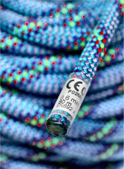 Beal Cobra II Dry Cover BC086C.60.B Dynamic Climbing Rope with Length 60m Blue
