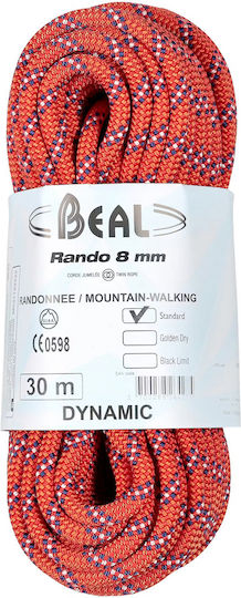 Beal Rando Standard BC08R.30.O Kletterseil mit Länge 30m Orange