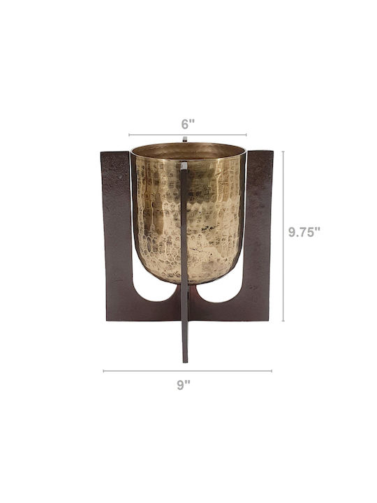 Artekko Decorative Metallic Vase Luxe Gold 22.8x22.8xH24.8cm