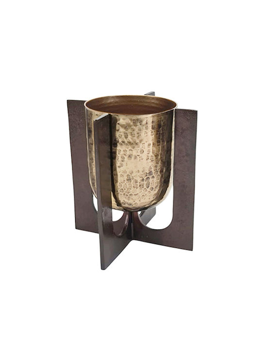 Artekko Decorative Metallic Vase Luxe Gold 22.8x22.8xH24.8cm