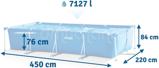 Intex Prism Басейн PVC 7127л с Метална Рамка 450x220x84см Светлосин