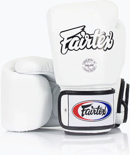 Fairtex Muay Thai Boxhandschuhe Leder für Kampf Weiß