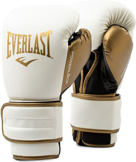 Everlast Powerlock Γάντια Πυγμαχίας για Αγώνα Λευκά