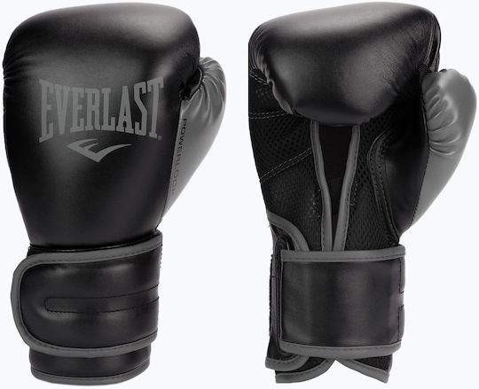 Everlast Powerlock 2 Γάντια Πυγμαχίας από Συνθετικό Δέρμα για Αγώνα Μαύρα