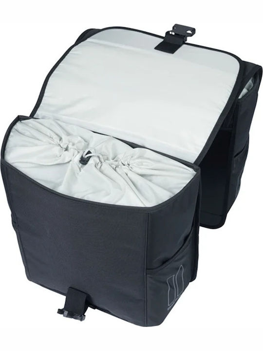 Basil Double Bicycle Rack Bag Black