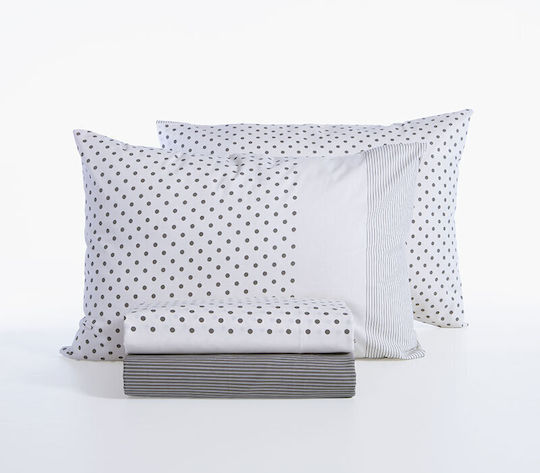 Nef-Nef Homeware Donter Double Bed Sheet Set 200x270 cm Ecru (4 Pieces)