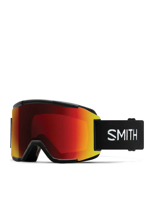Smith Squad Μάσκα Σκι & Snowboard Ενηλίκων με Φακό Καθρέπτη σε Κόκκινο Χρώμα