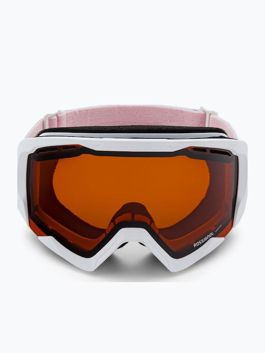 Rossignol Spiral Ski- & Snowboardbrille Erwachsene Weiß mit Linse in Orange Farbe