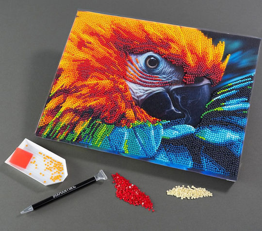 Diamond Painting Mosaic Gems Red Parrot 96577