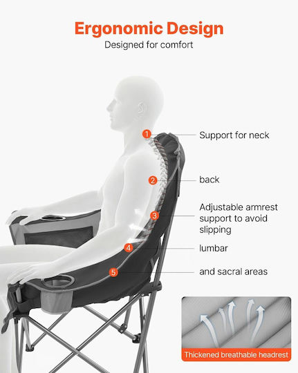 Vevor Black Beach Chair