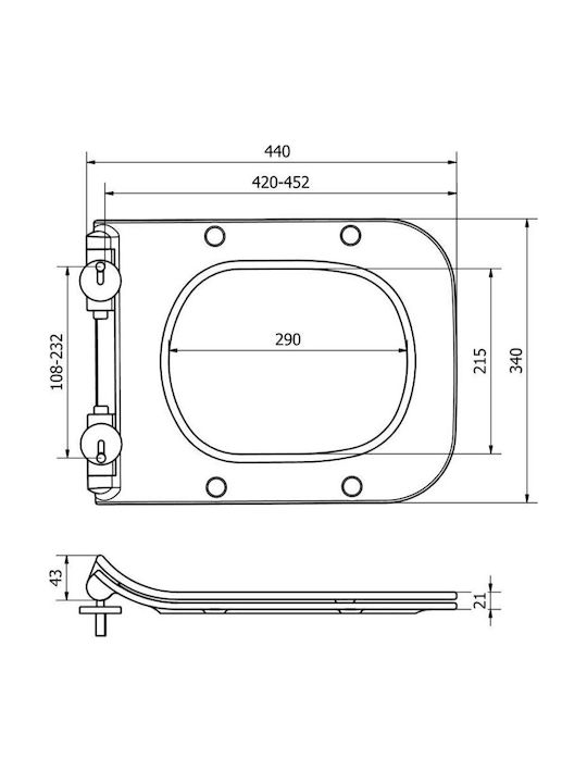 Mexen Καπάκι Λεκάνης Slim Soft Close Πλαστικό Λευκό
