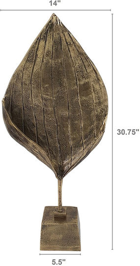 Artekko Διακοσμητικό Φύλλο Luxe από Μέταλλο 35.5x14x78cm
