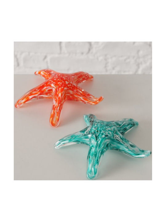 Starfish Διακοσμητικός Γυάλινος Αστερίας 11 Εκ Τιρκουάζ