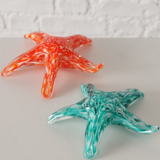 Starfish Διακοσμητικός Γυάλινος Αστερίας 11 Εκ Τιρκουάζ
