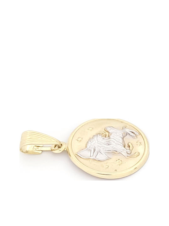 Gold Two-Tone Women's Pendant K9 Zodiac Sagittarius Code 109464