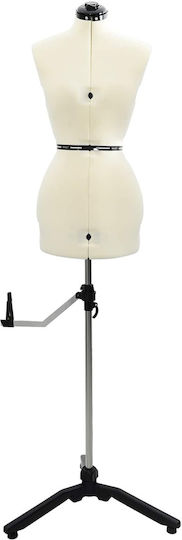 vidaxl Verstellbares Kleidungsform für Damen Creme S Samt