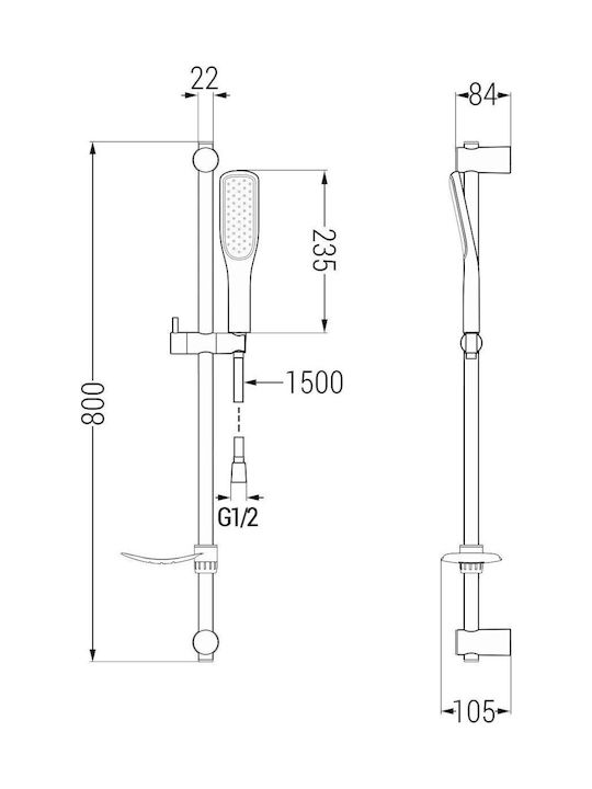 Mexen Thermostatic Shower Mixer Complete Set White