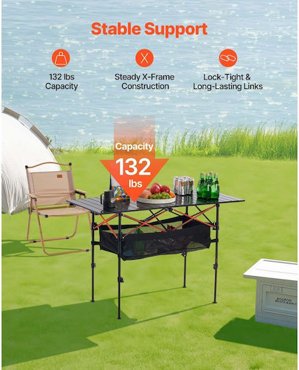 Vevor Τραπέζι για Camping Πτυσσόμενο Μαύρο