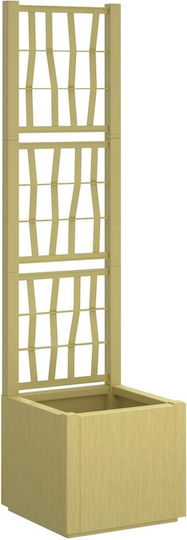 vidaXL Γλάστρα Πλαστική Πράσινο 36x36x140εκ.