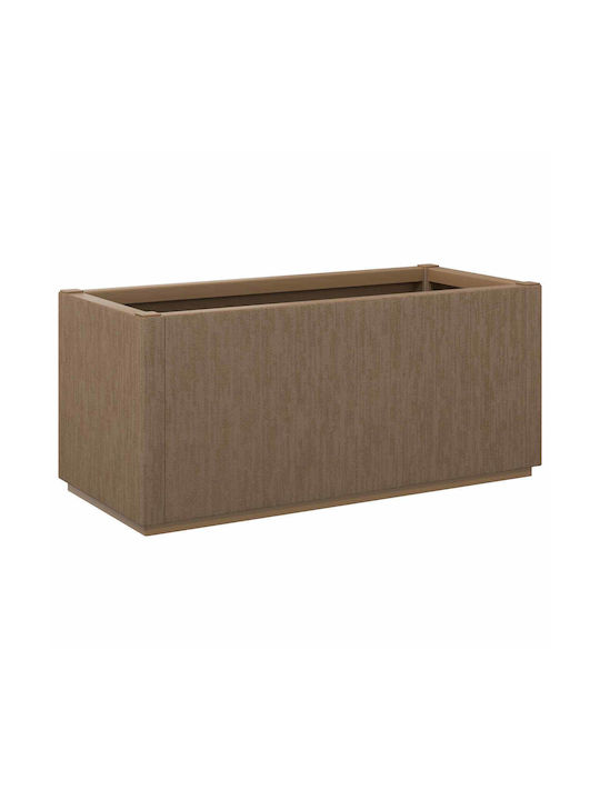 vidaXL Градинска Пластмасова Кафява Саксия За Цветя 80x36x35см