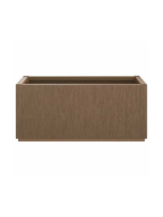 vidaXL Градинска Пластмасова Кафява Саксия За Цветя 80x36x35см