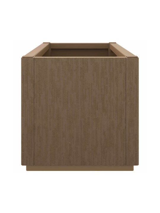 vidaXL Градинска Пластмасова Кафява Саксия За Цветя 80x36x35см