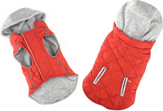 Pet Interest Sportive Blue Waterproof Dog Coat with Hood with 23cm Back Length 5208-S