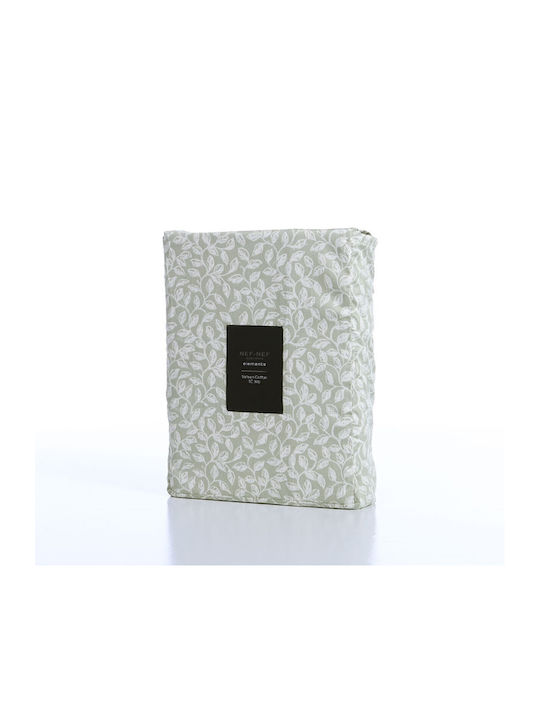 Nef-Nef Homeware Σετ Παπλωματοθήκη Βαμβακοσατέν 240x230cm Υπέρδιπλη με 2 Μαξιλαροθήκες Calming Πράσινη