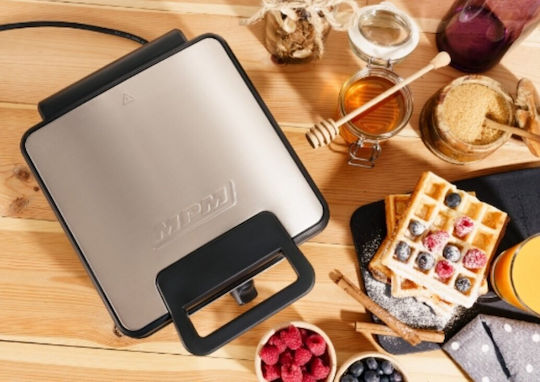 MPM Waffle Maker for Rectangular Waffles 4 Waffle Slots 1200W