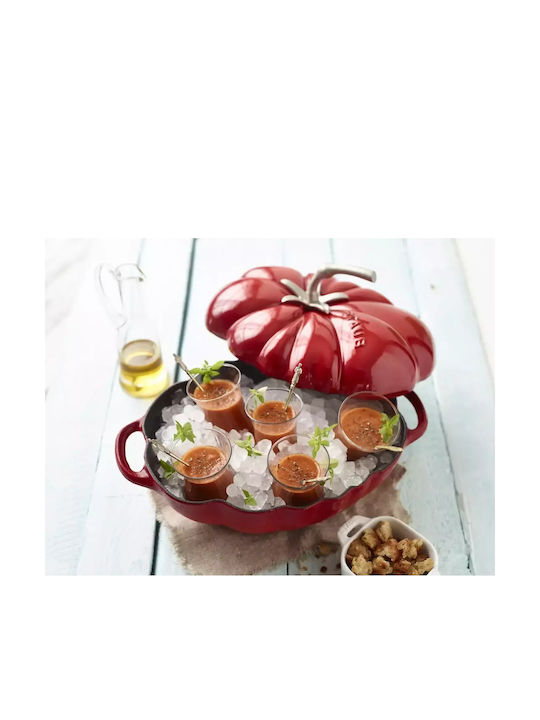 Staub Cocotte Tomato Special Edition Găstră Ovală Din Fontă 32.5x21cm 2.5lt
