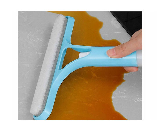 Multifunctional Squeegee Textile Edge Windows Other Surfaces Cleaning Solution Container 28x23 Cm Blue
