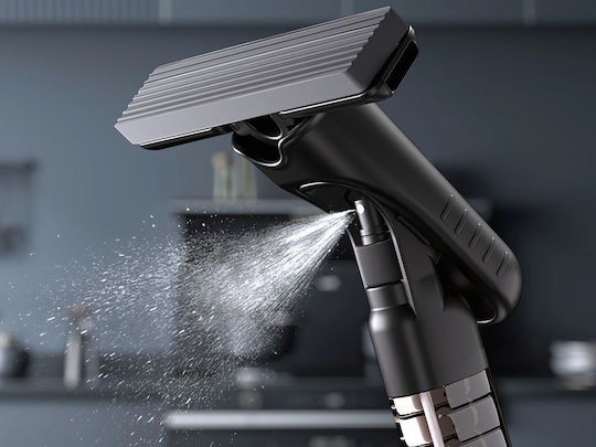 Mop Mini Portabil cu Pulverizator Multifuncțional cu Pulverizator Integrat Burete Detasabil Negru