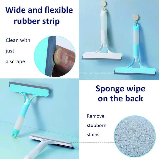 Multifunctional Squeegee Textile Edge Windows Other Surfaces Cleaning Solution Container 28x23 Cm Blue