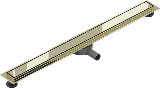 Mexen Rostfreier Stahl Bodenablauf Dusche mit Länge 13cm Gold