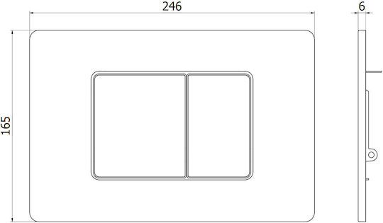 Mexen Tex Flush Plate for Dual Flush Toilets Inox