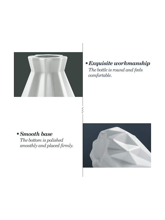 Vază Decorativă Din Plastic Albă 14x14xÎnălțime 20cm