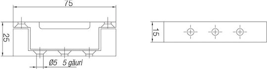 Surface Mounted Door Hinge V White