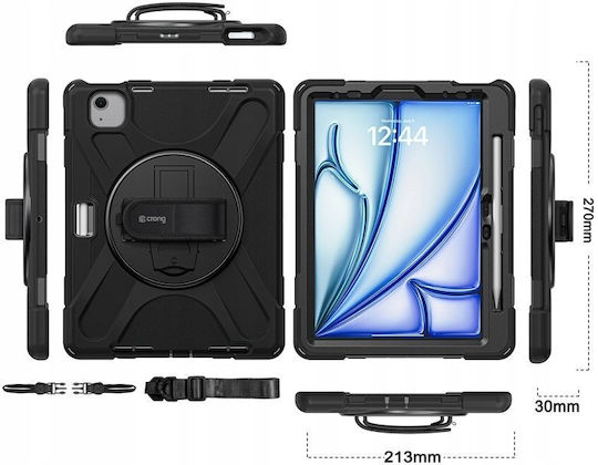 Crong Defender Plus – Rugged Case Ipad Air 11” M3 2025 M2 2024 Black