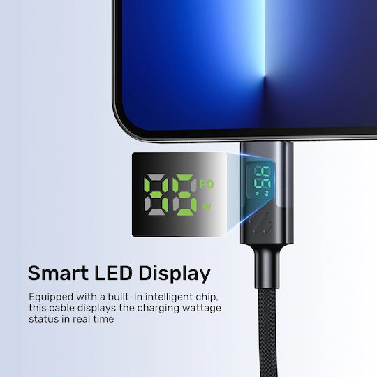 Unitek Braided / LED USB 2.0 Cable USB-C male - USB-C 60W PD 3m