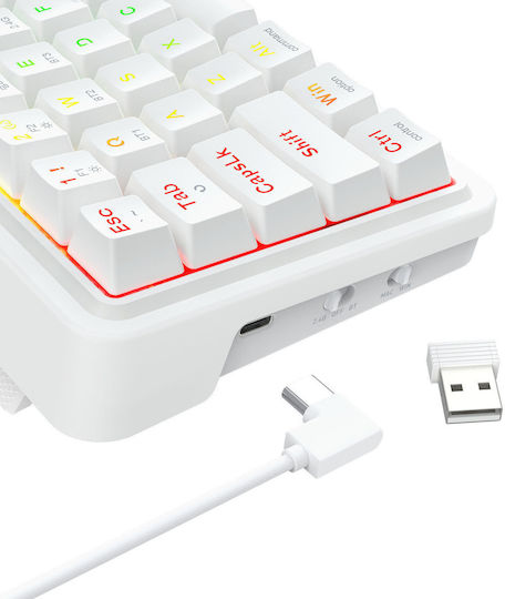 Redragon Draconic V2 K730GB-RGB-PRO Ασύρματο Gaming Πληκτρολόγιο 60% με RGB φωτισμό (International English) Λευκό