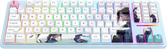 Redragon Antonium PRO K728AK-RGB-PRO Безжичен Гейминг Механична Клавиатура Без ключове с Персонализиран линеен суичове и RGB подсветка (Международен Английски) Черен