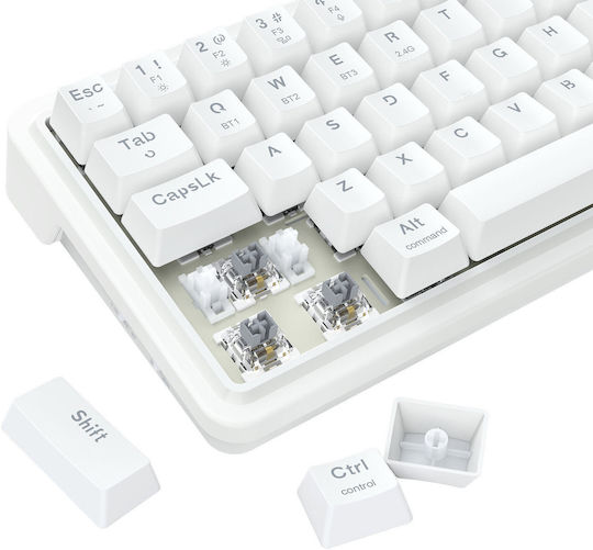 Redragon Draconic V2 K730GB-RGB-PRO Ασύρματο Gaming Πληκτρολόγιο 60% με RGB φωτισμό (International English) Λευκό