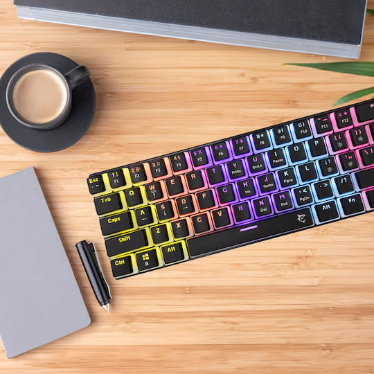 White Shark Ashiko 2 Gaming Μηχανικό Πληκτρολόγιο 60% με Outemu Blue διακόπτες και RGB φωτισμό (Αγγλικό US)