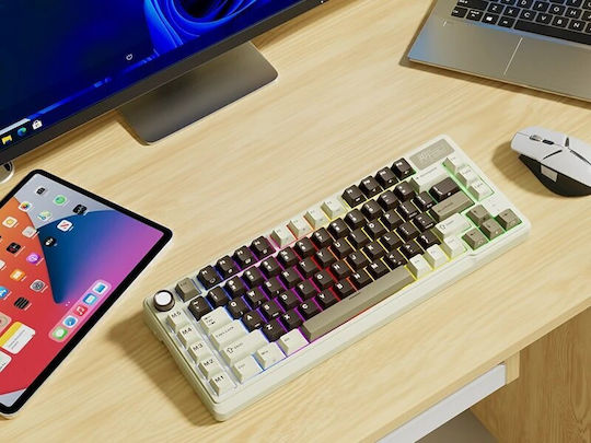 Royal Kludge RK-L75 Wireless Gaming Mechanical Keyboard 75% with Custom Cream switches and RGB lighting (English US) Multicolour