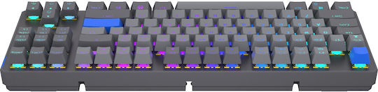 Endorfy Thock V2 TKL Ασύρματο Gaming Μηχανικό Πληκτρολόγιο Tenkeyless με Custom Red διακόπτες και RGB φωτισμό (Αγγλικό US) Γκρι