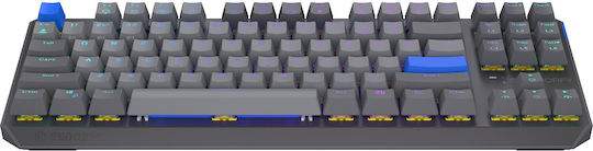 Endorfy Thock V2 TKL Ασύρματο Gaming Μηχανικό Πληκτρολόγιο Tenkeyless με Custom Red διακόπτες και RGB φωτισμό (Αγγλικό US) Γκρι