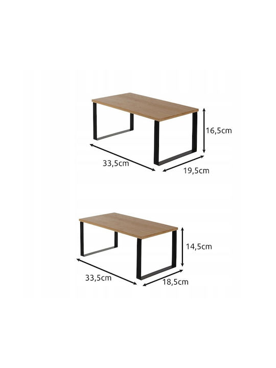 Tabletop Wooden Rack 33.5x18.5x14.5cm 2 Pieces Beige