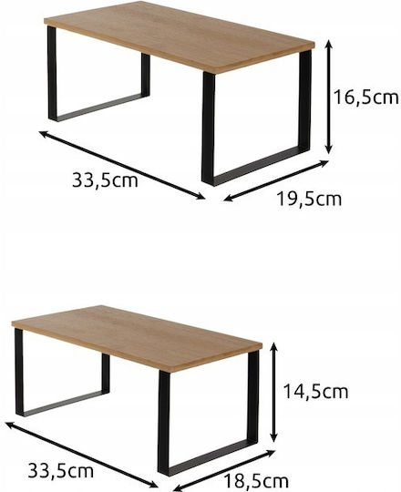 Suport De Masă Din Lemn 33.5x18.5x14.5cm 2 Bucăți Bej