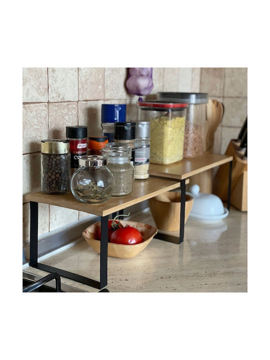Tabletop Wooden Rack 33.5x18.5x14.5cm 2 Pieces Beige