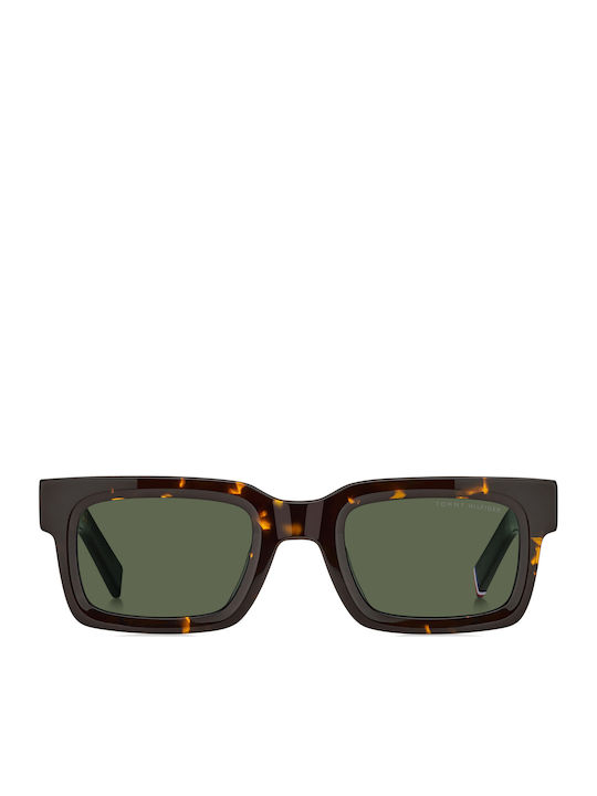 Tommy Hilfiger Ochelari De Soare Pentru Femei Cu Ramă Din Plastic Maro Tartarugă Și Lentile Verzi TH2368/S 086/QT